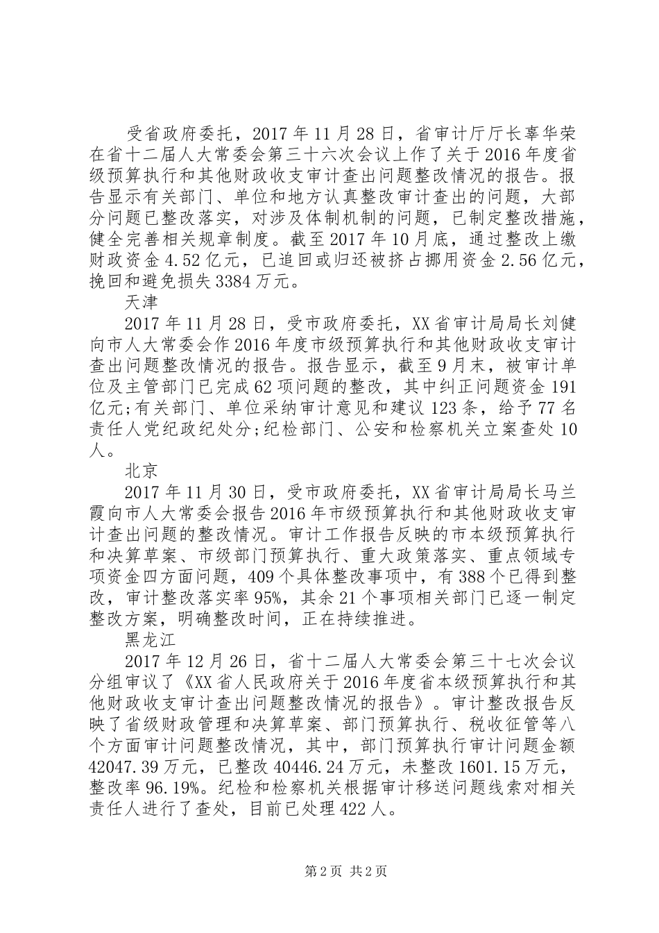 【报告】数说各省审计整改报告_第2页