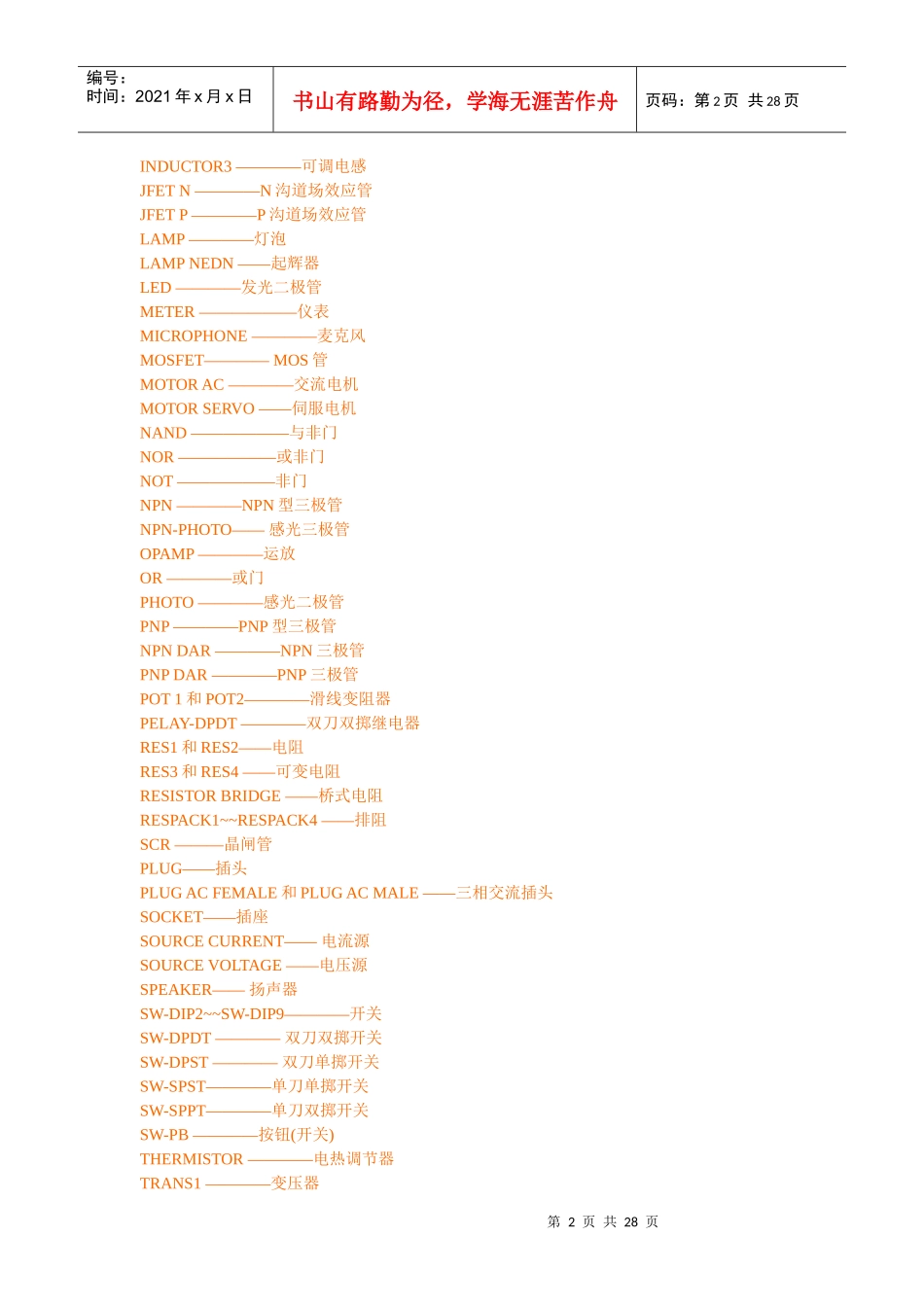 电子元件英文对照_第2页