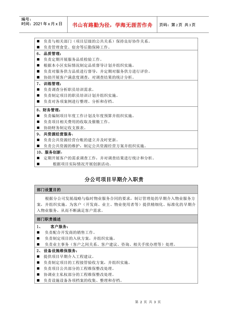 长城物业部门职责-分公司-管理处_第2页