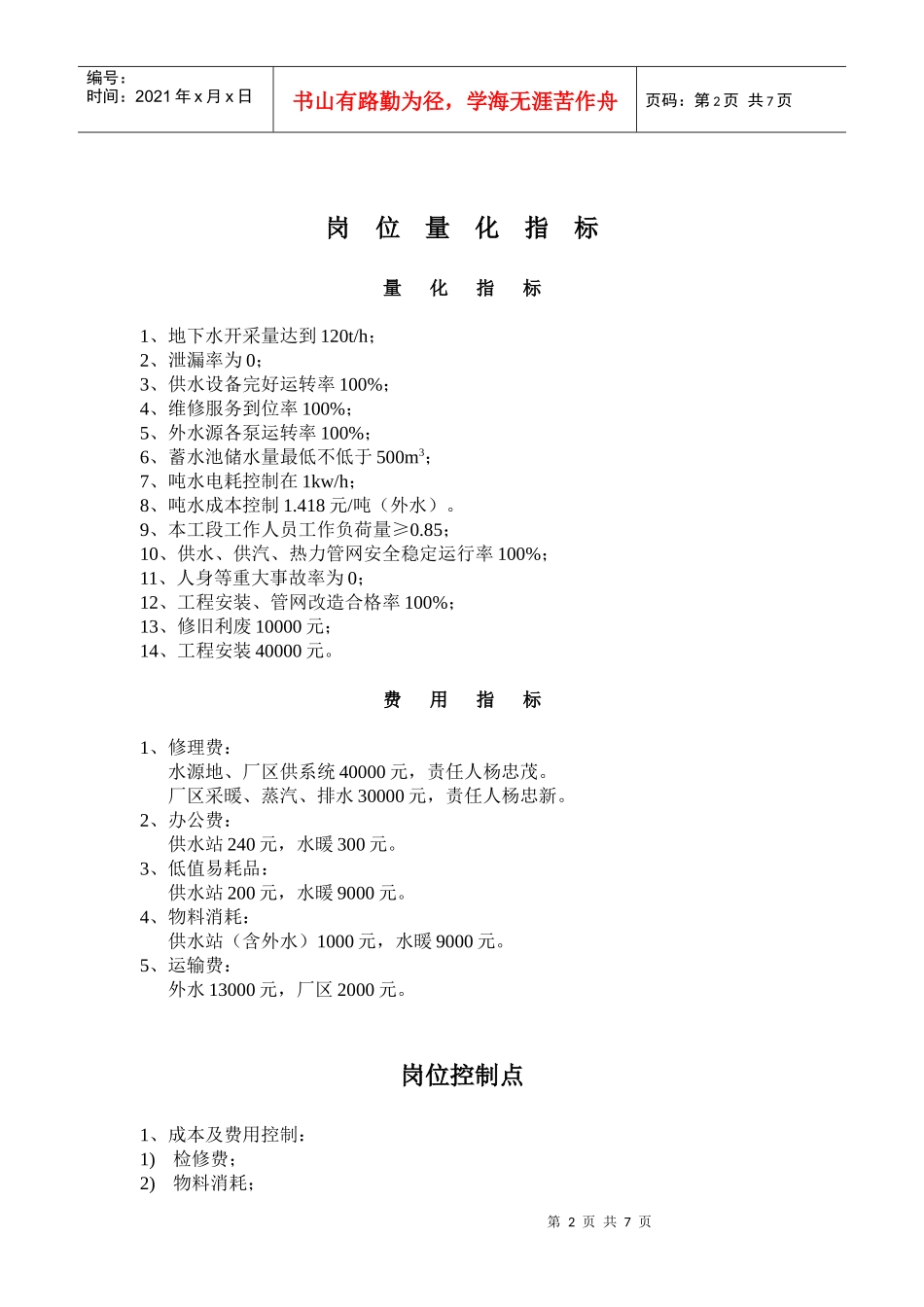 给排水运行主任岗位责任定位规程_第2页