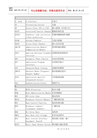 通信专业术语9827983404