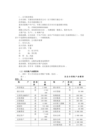 会计实习资料-丰源实业有限责任公司( 41页)