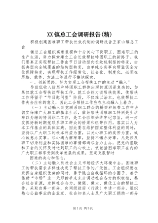 XX镇总工会调研报告(精)