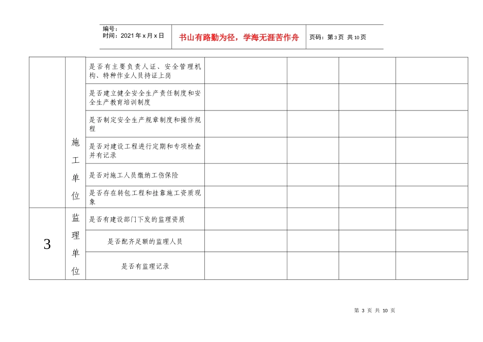 矿山企业基建矿井安全检查表_第3页