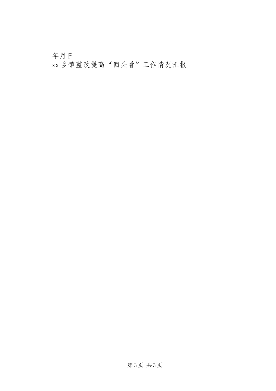 XX乡镇整改提高“回头看”工作情况汇报_第3页