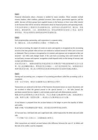 会计专业英语重点1