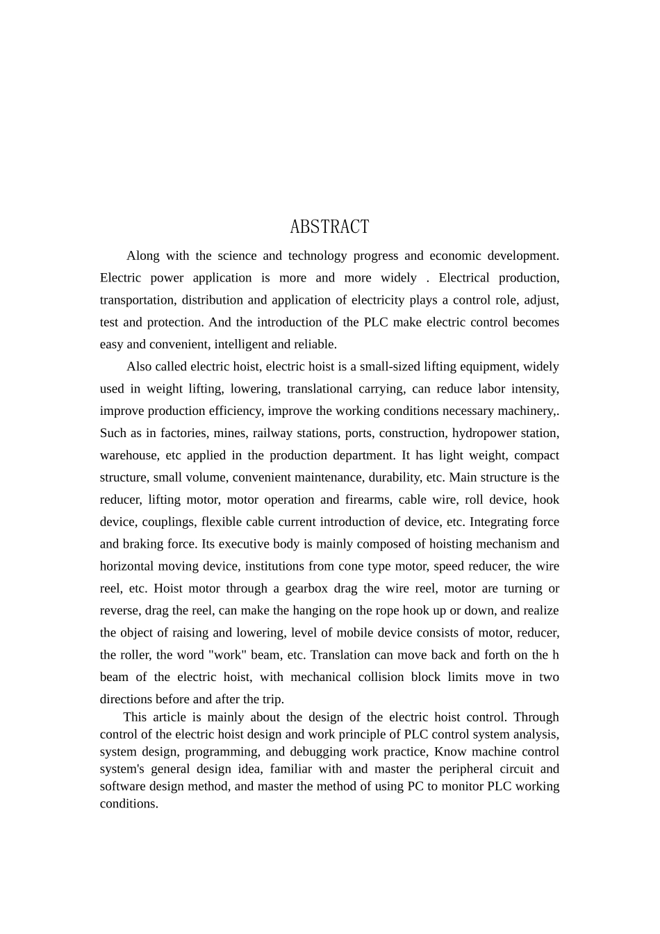 基于PLC的电动葫芦起重机控制系统设计_第2页