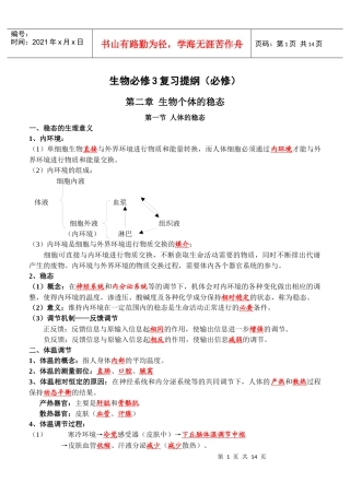 生物必修3复习提纲(必修)