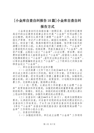 [小金库自查自纠报告10篇]小金库自查自纠报告方式