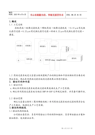 药液过滤系统验证方案