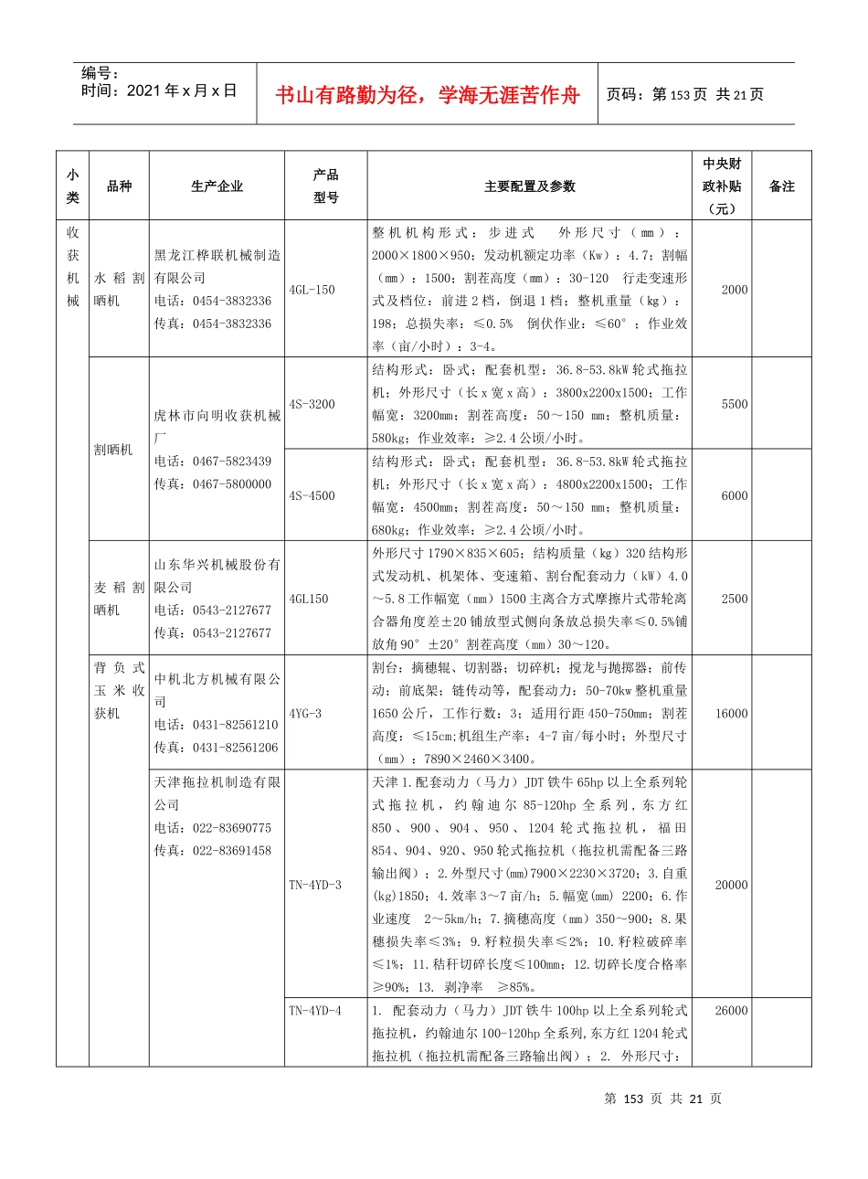非通用类-收获机械-品种_第1页