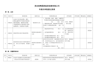 内审检查记录表