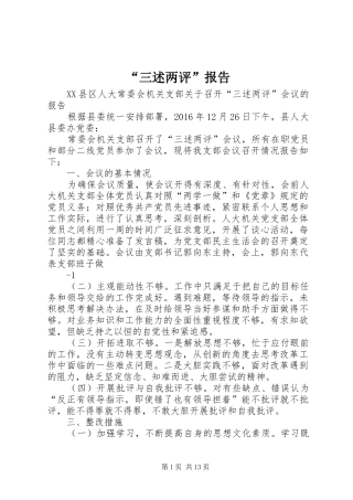 “三述两评”报告