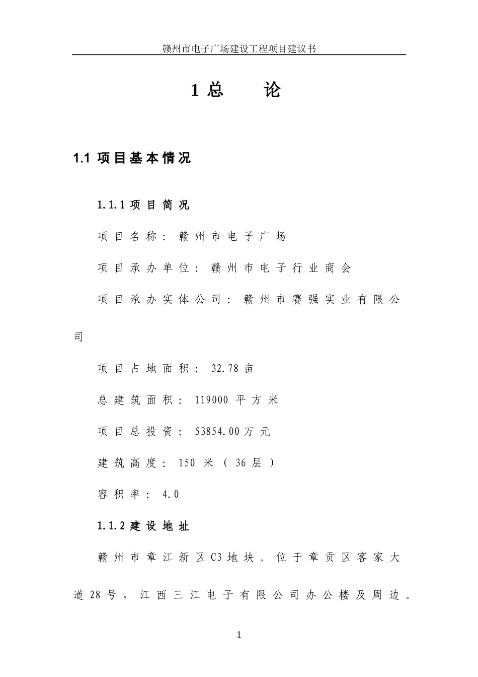 电子广场项目建议书正文_第1页