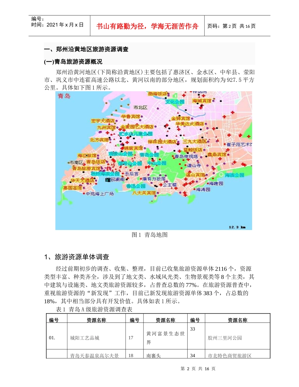 青岛旅游资源分析和评价_第2页