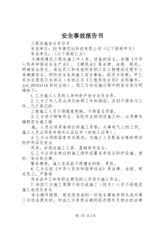 安全事故报告书