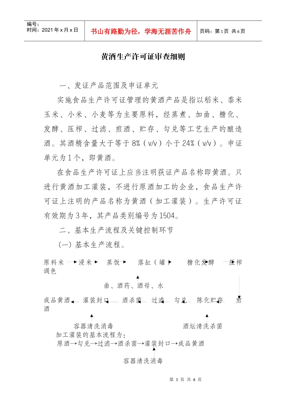 黄酒生产许可证审查细则_第1页