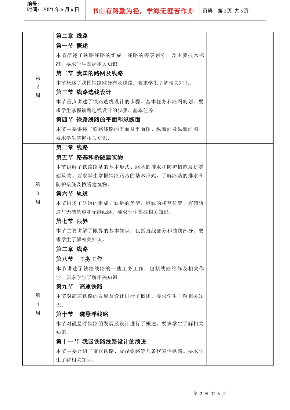 铁路运输设备学期总导学_第2页