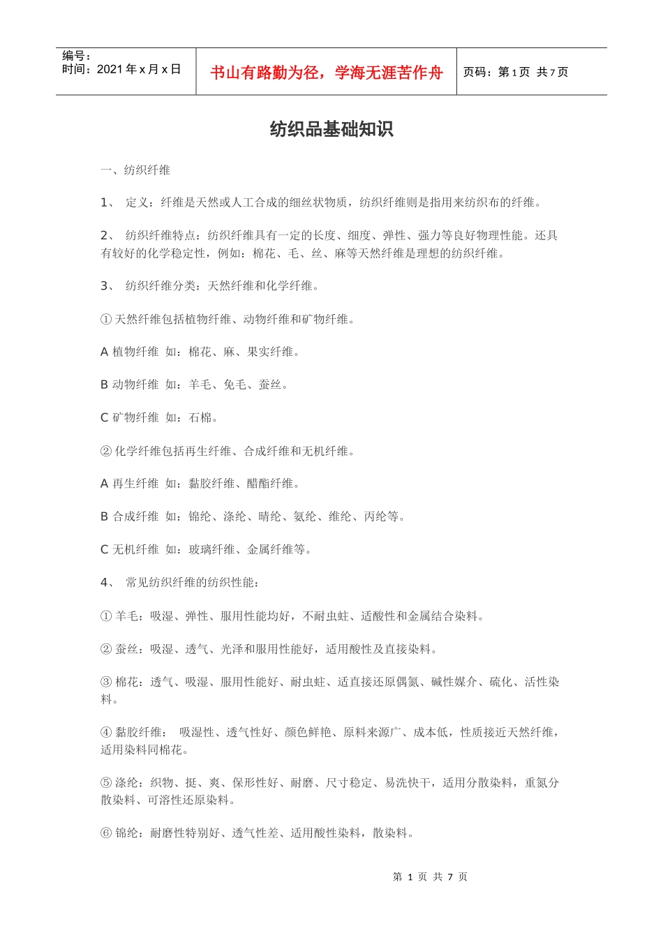 纺织品基础知识_第1页