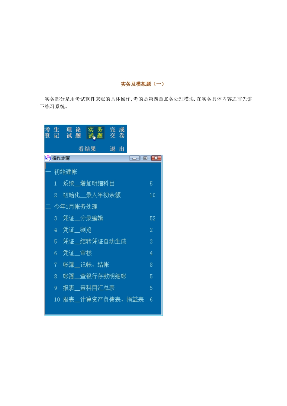 会计电算化实务及模拟题_第1页