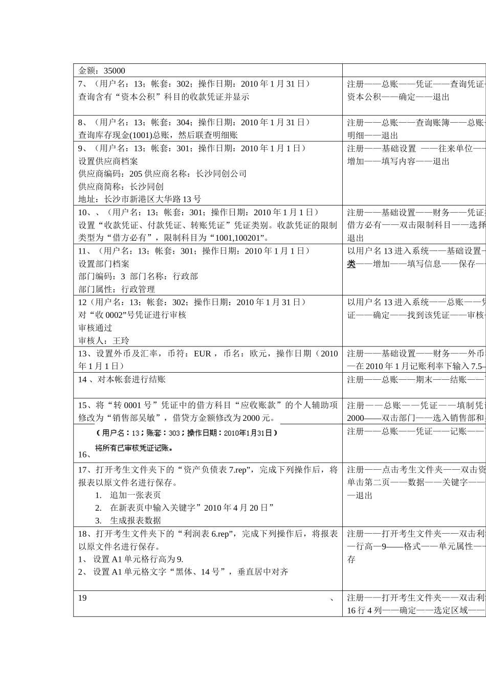 会计电算化模拟题操作指南_第2页