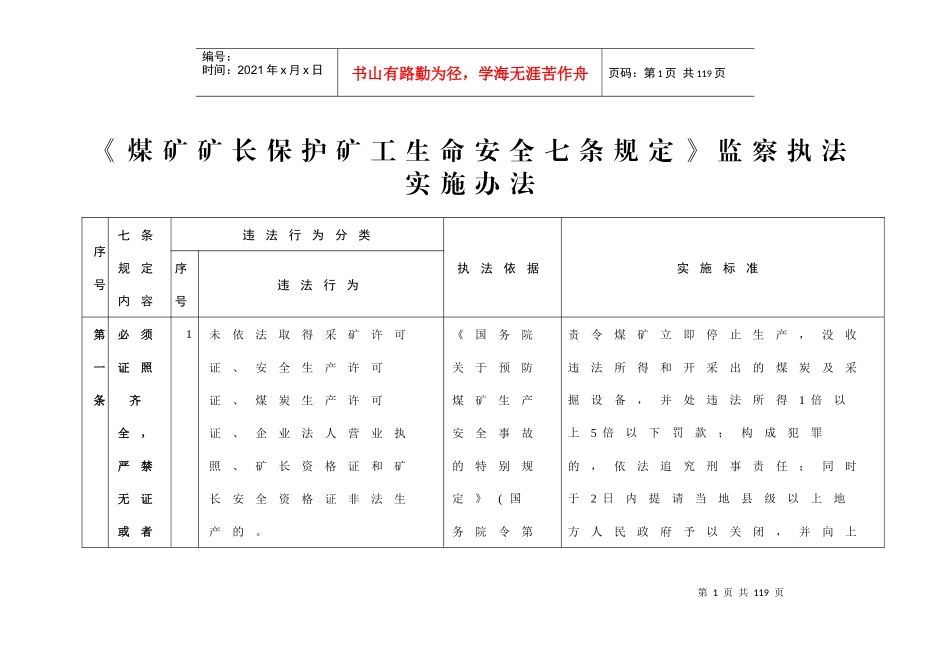 矿长保护矿工生命七条规定有关解读_第1页