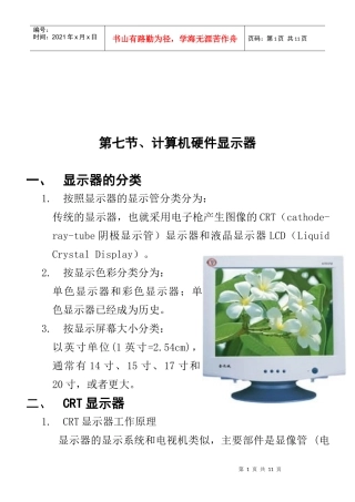 计算机硬件显示器分类