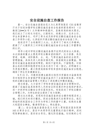 安全设施自查工作报告