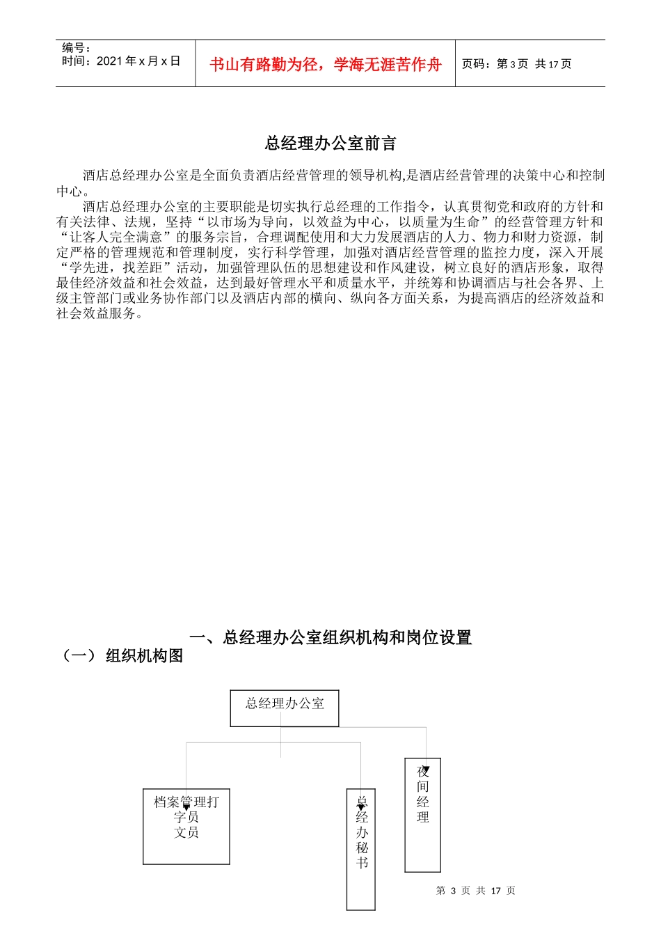 酒店总经理办公室管理岗位职责规范_第3页