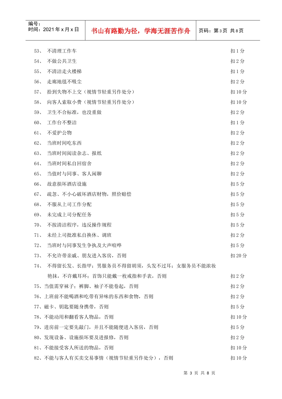 酒店管家部员工违纪处罚标准_第3页