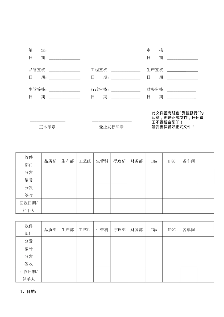 品质部绩效考核制度_第1页