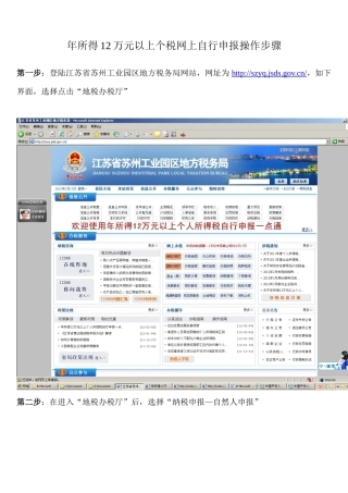 年所得12万元以上个税网上自行申报操