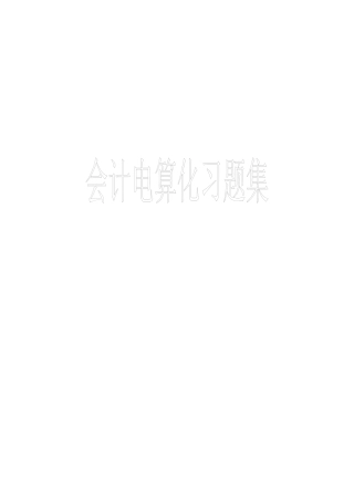 会计电算化习题集(XXXX)