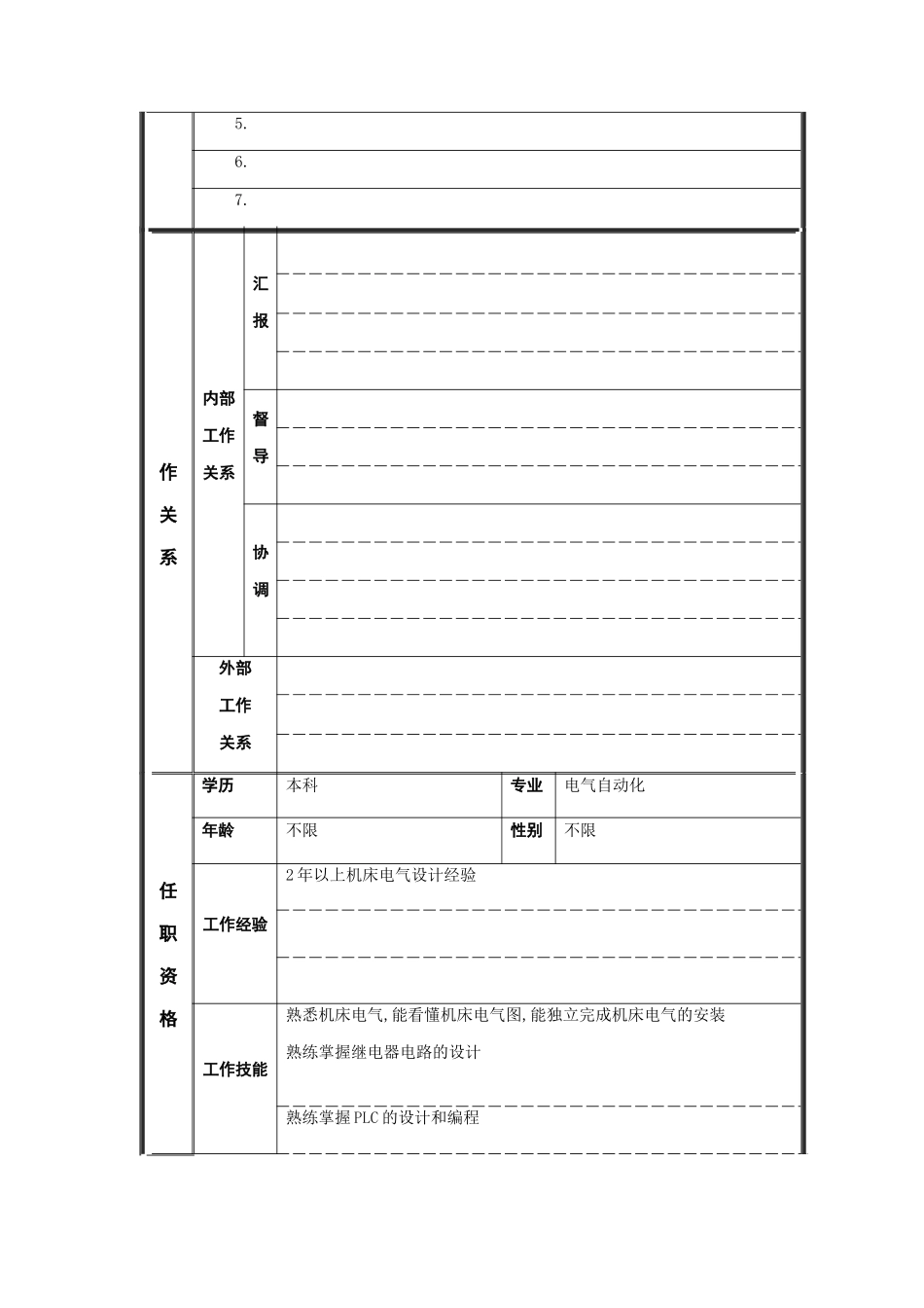 电气技术员岗位说明书_第2页