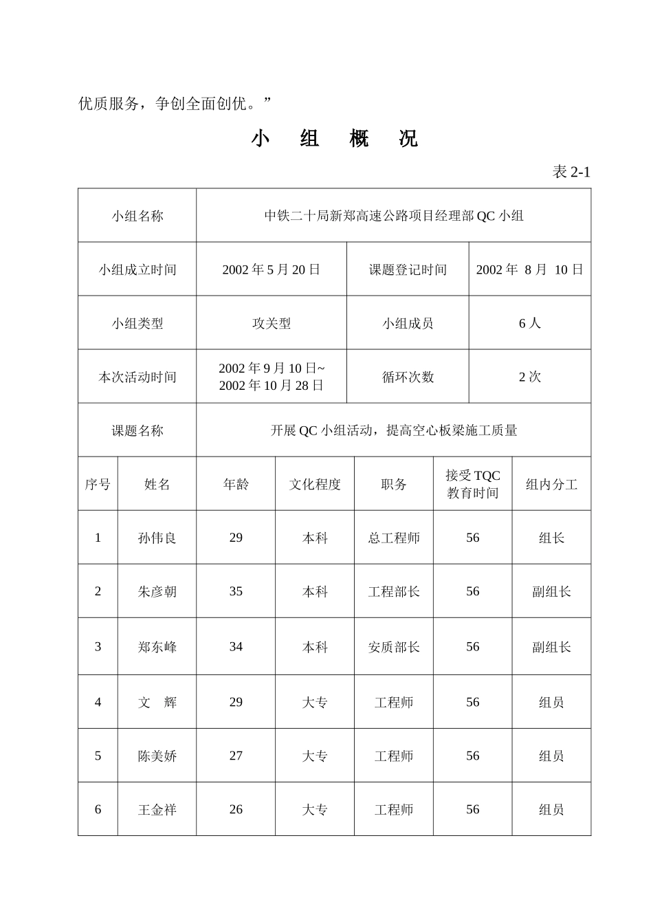 开展QC小组活动 提高空心板梁施工质量_第2页