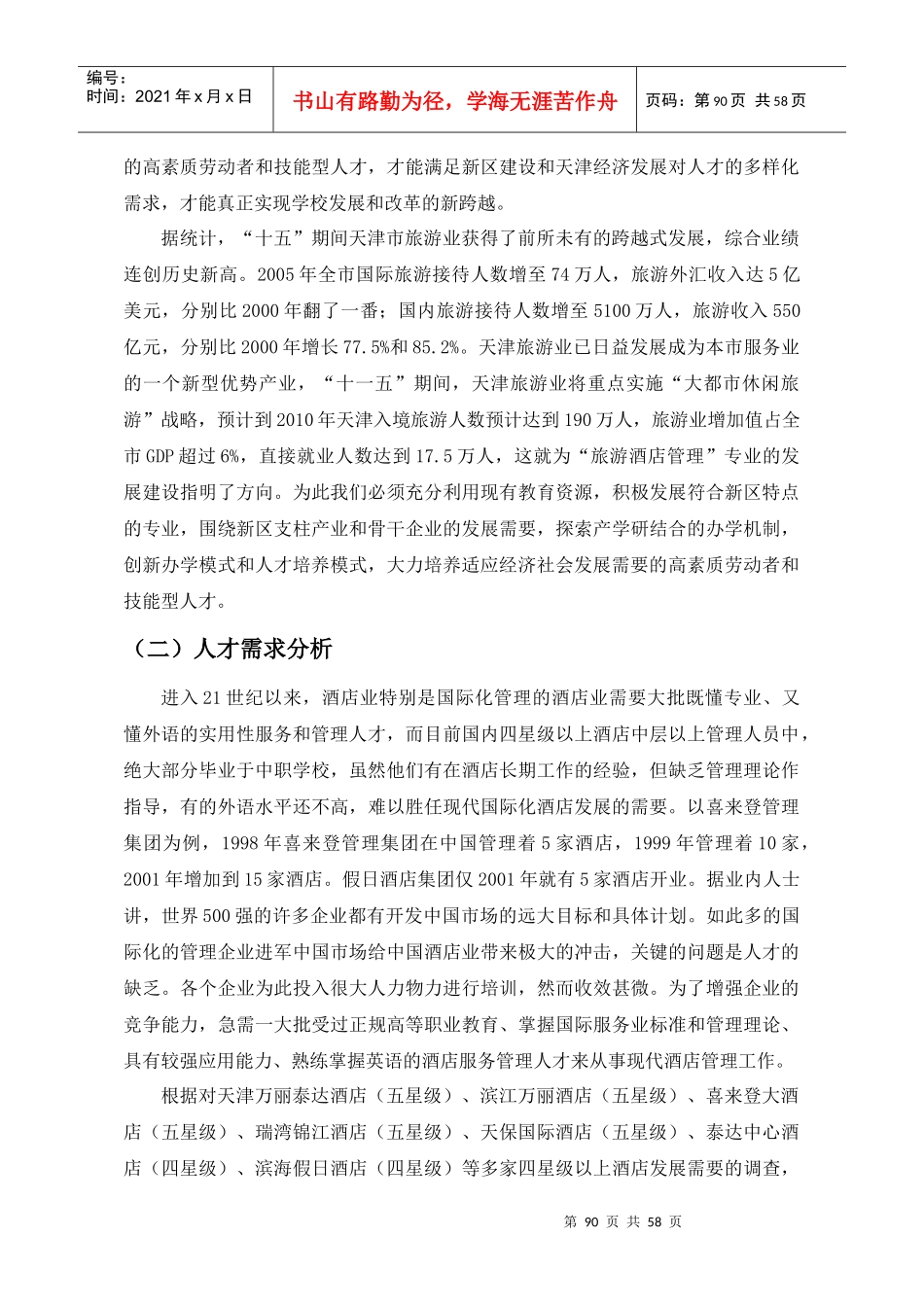 酒店管理专业目录_第3页