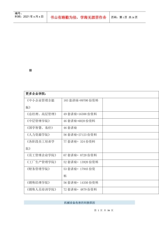 试谈机械设备危害的间接原因