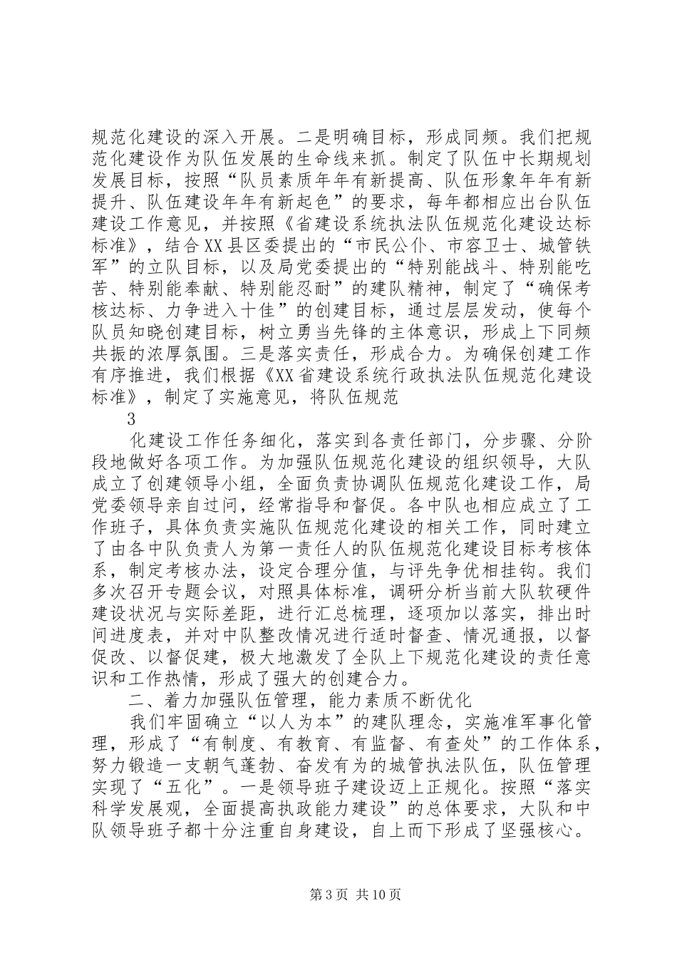 城管执法大队规范化建设情况汇报_第3页