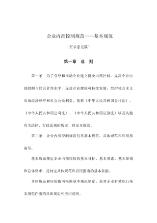 内部控制  基本规范