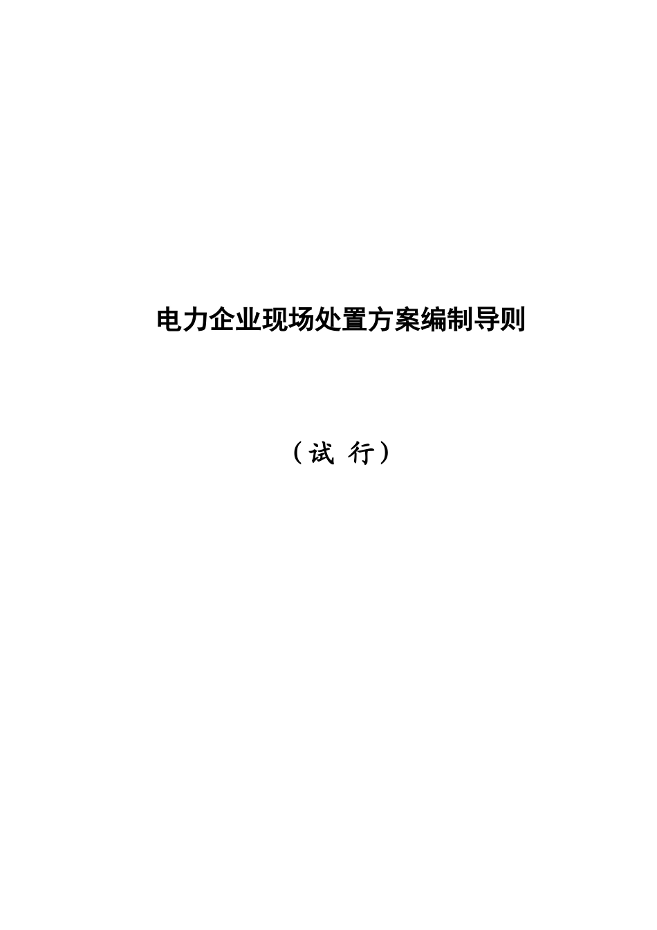电力企业现场处置方案编制导则_第1页