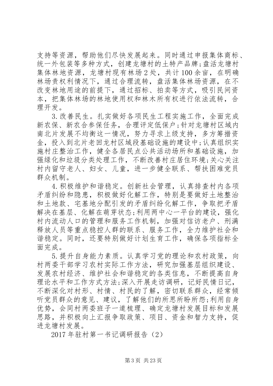 XX年驻村第一书记调研报告_第3页