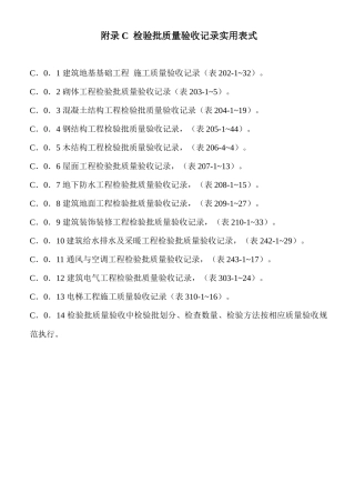 检验批质量验收记录实用表式