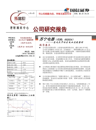 苏宁电器—─—高成长中的家电业连锁集团