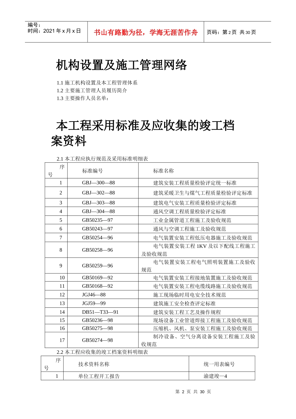 重庆某大厦安装工程施工组织设计方案_第2页