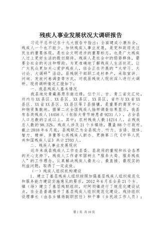 残疾人事业发展状况大调研报告