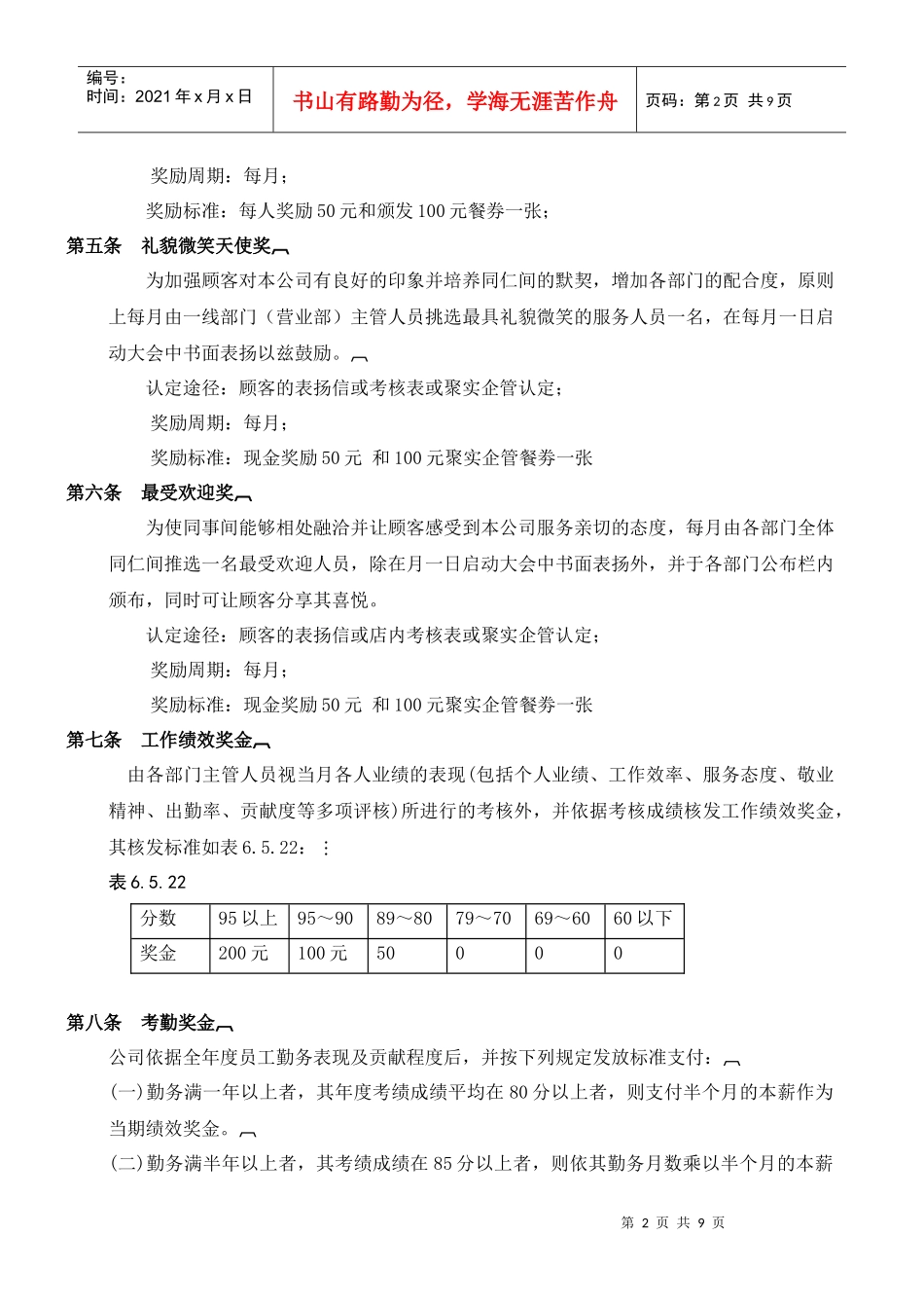 餐饮员工激励制度(新)_第2页