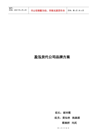 盈泓货代公司品牌方案