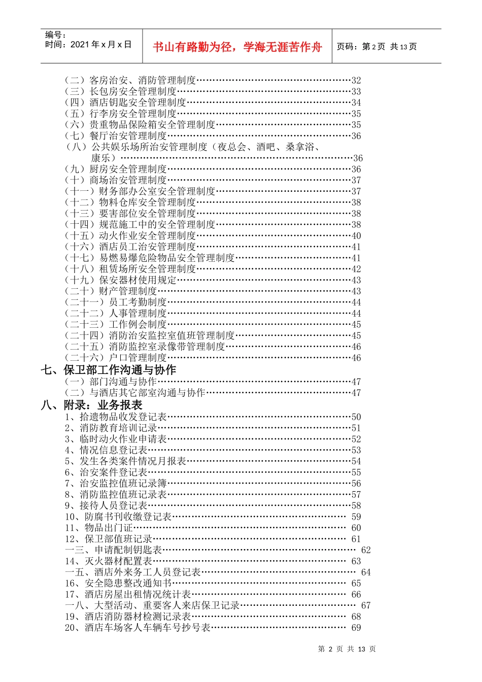 酒店保卫部岗位职责规范_第2页
