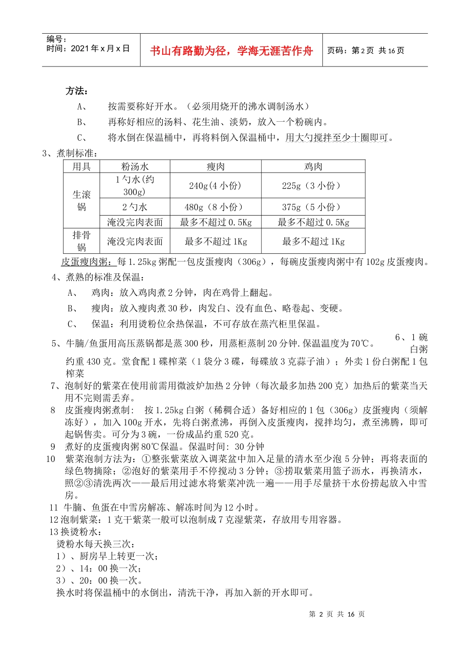 餐厅厨房岗位标准及要点概述_第2页
