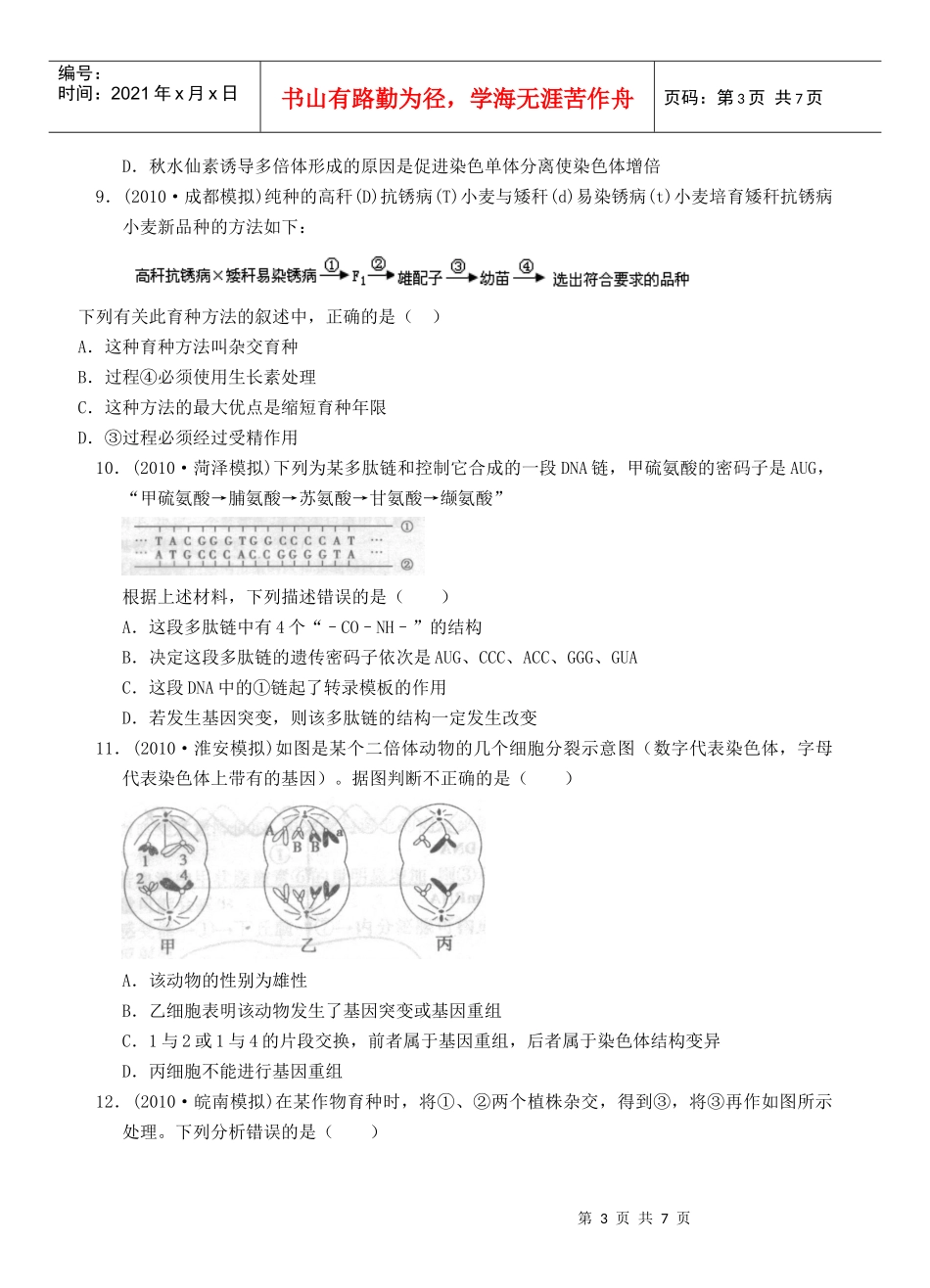 考点10生物的变异及育种_第3页